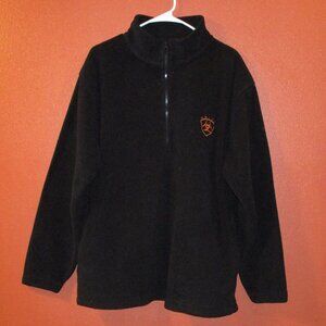 Ariat Men Large Black Zip Front Warm Long Sleeve Outdoor Fleece Pullover